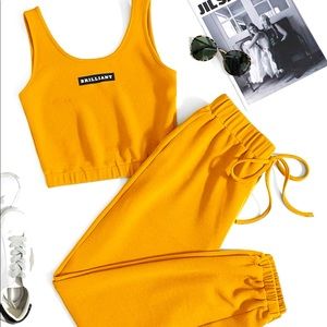 SHEIN Letter graphic tank top and joggers set